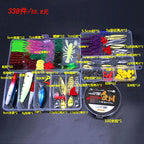 Assorted Fishing Lure Kit, Soft & Hard Baits, 11–370 Pc