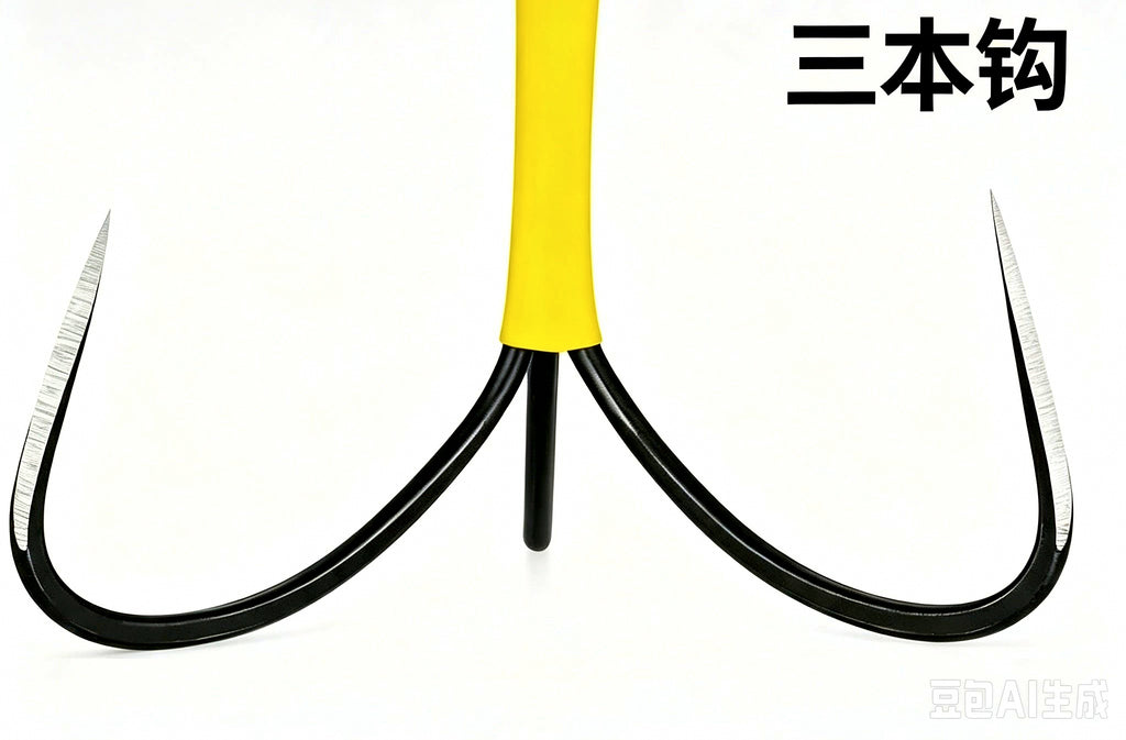 Barbless Carbon Steel Treble Hooks, Size 5–9, 3–20 Pack – product photo