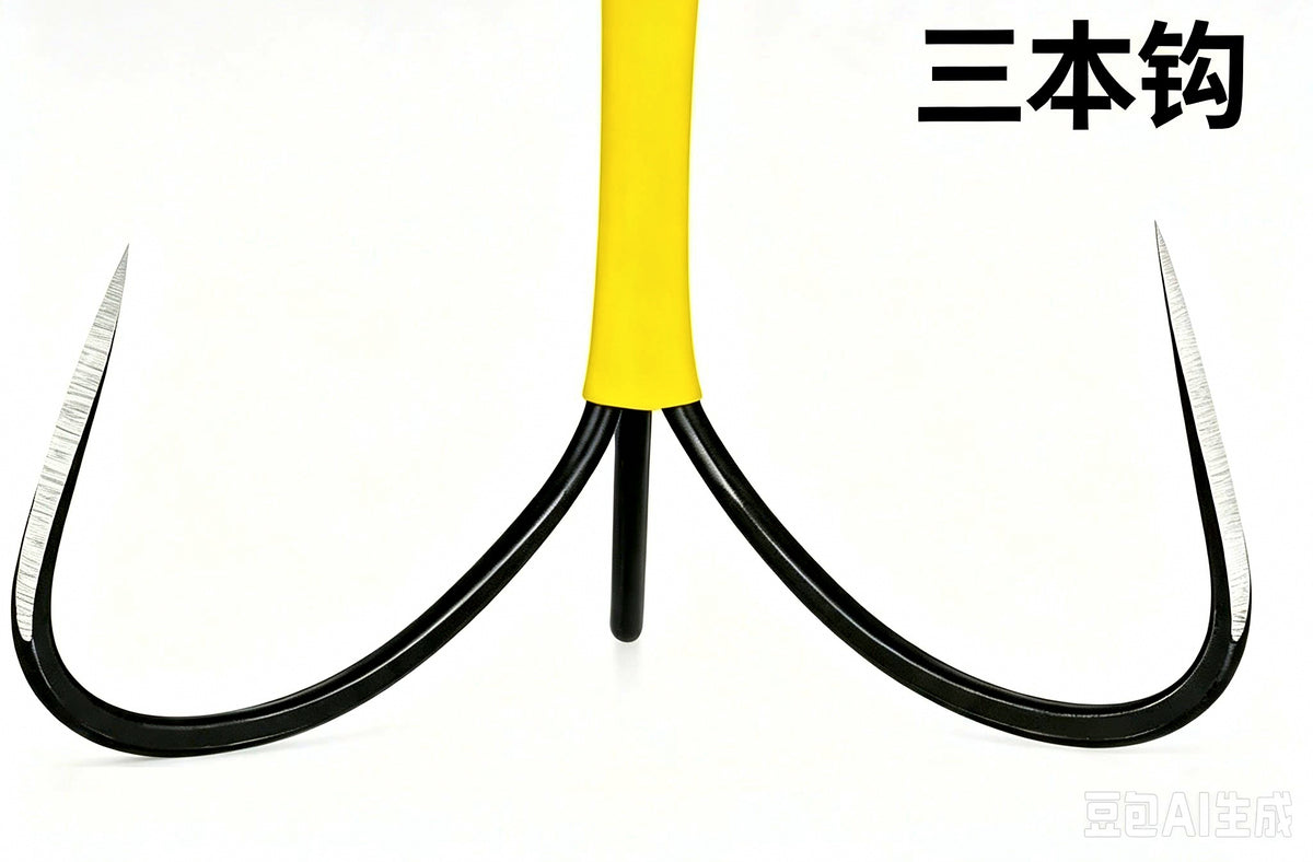 Barbless Carbon Steel Treble Hooks, Size 5–9, 3–20 Pack – product photo
