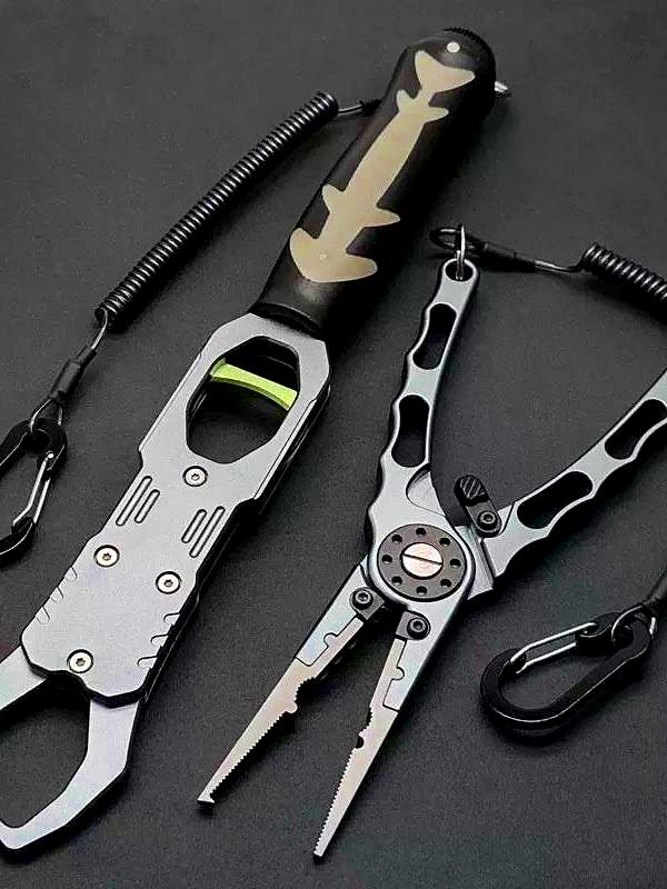Fishing Pliers & Fish Gripper, Gunmetal Black – product photo