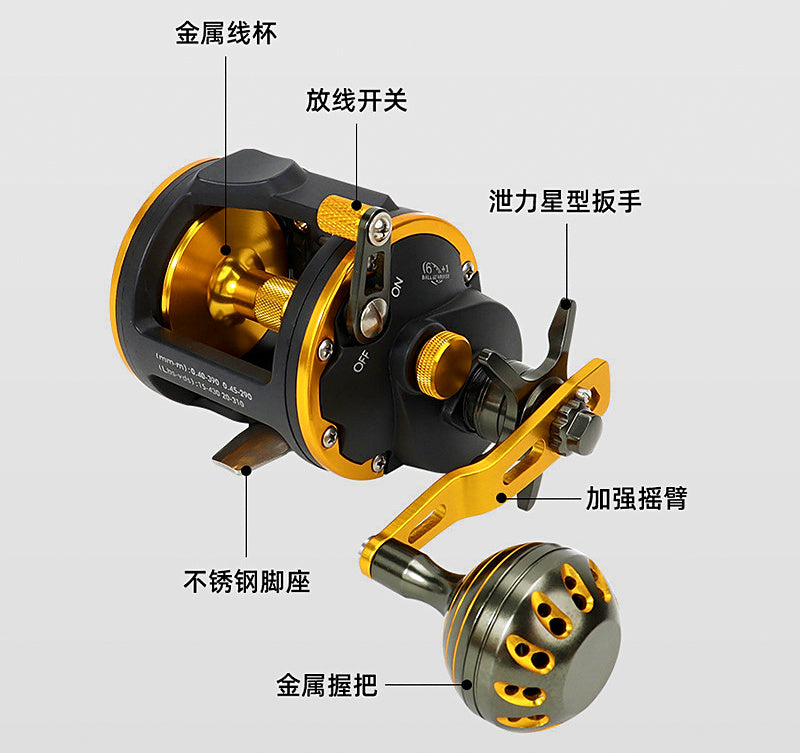 STC II Conventional Boat Fishing Reel, 6+1 Bearings, 5.1:1 – product photo