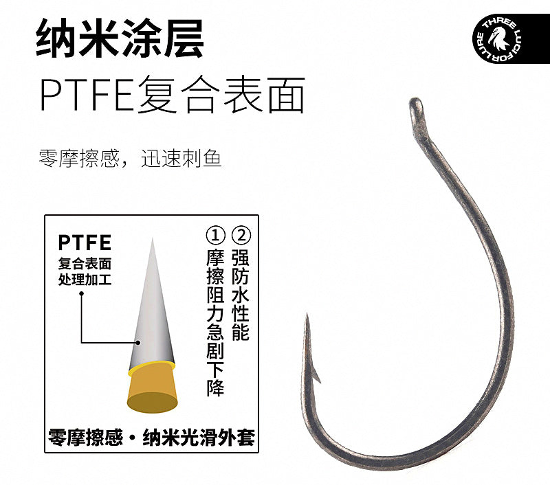 Teflon Coated Wacky Hooks, 2X Strong, Barbed, 16 pcs – product photo