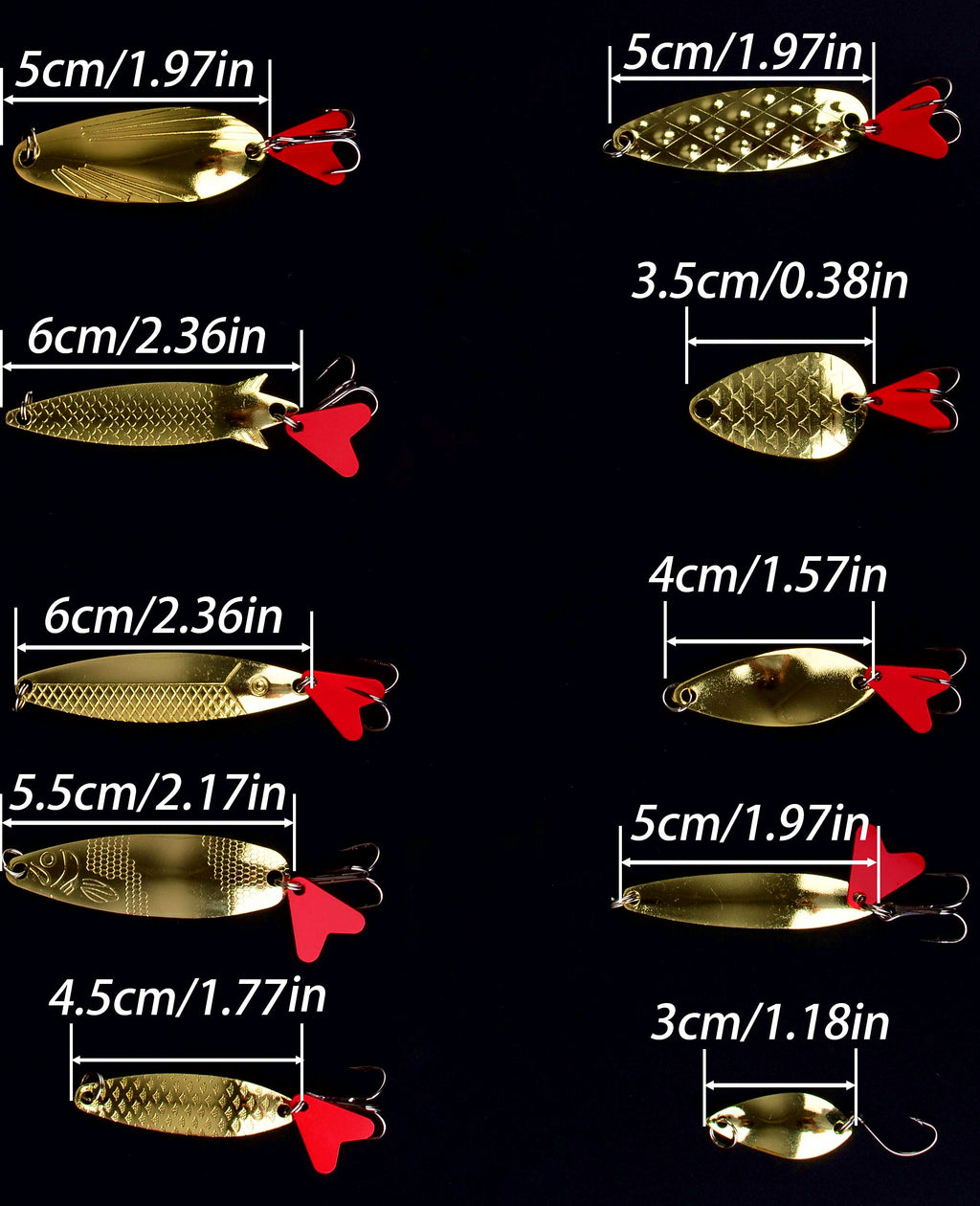 Red Heart Sequin Casting Spoon Lure Set – product photo