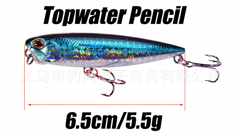 Topwater Walking Dog Pencil Lure, 6.5 cm / 5.5 g (0.19 oz) – product photo