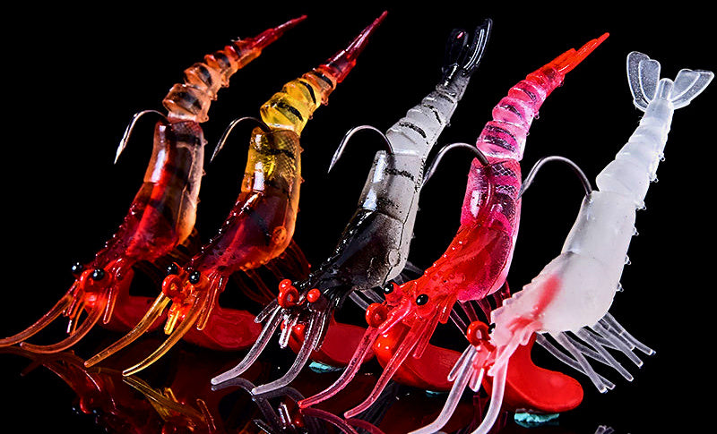 Segmented Soft Shrimp Lure with Hook, Glow & Color Options – product photo
