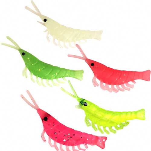 Soft Shrimp Lure, 50-Pack, PVC Fishing Bait – product photo