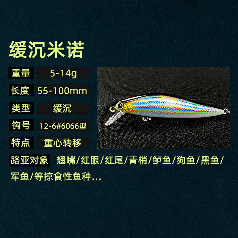 Slow Sinking Minnow Lure, 5–14 g (0.18–0.49 oz) – product photo