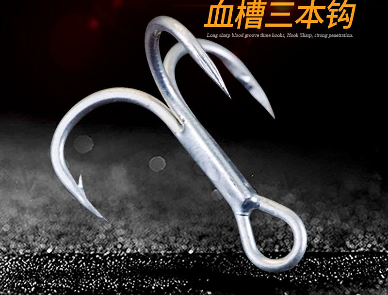 Tin-Plated Treble Hooks, High Carbon Steel, 10-Pack – product photo