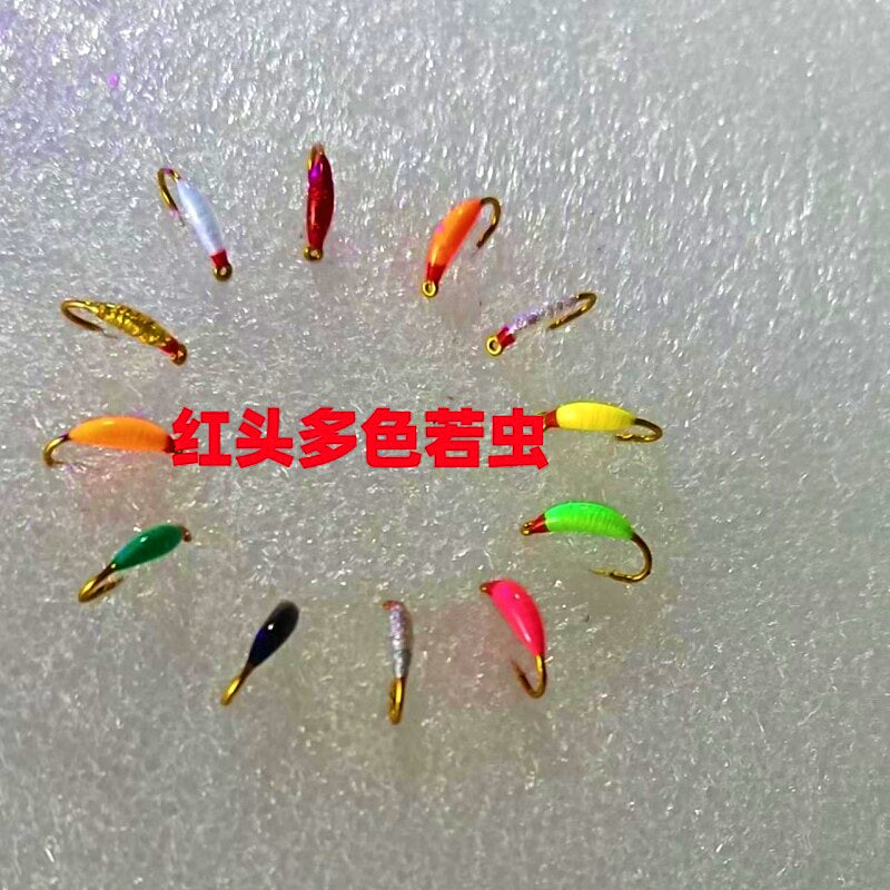 Red Head Nymph Fly Hooks, Barbed, Sizes 8–20 – product photo