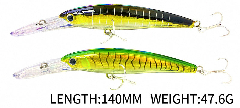 Diving Minnow Trolling Lure, 47.6 g (1.7 oz), Steel Wire – product photo
