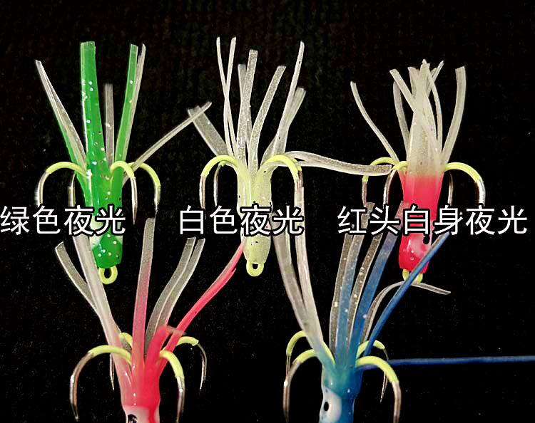 Glow Squid Jig, 4-Prong Barbless Hooks, 5 cm (2 in), 10 pcs – product photo