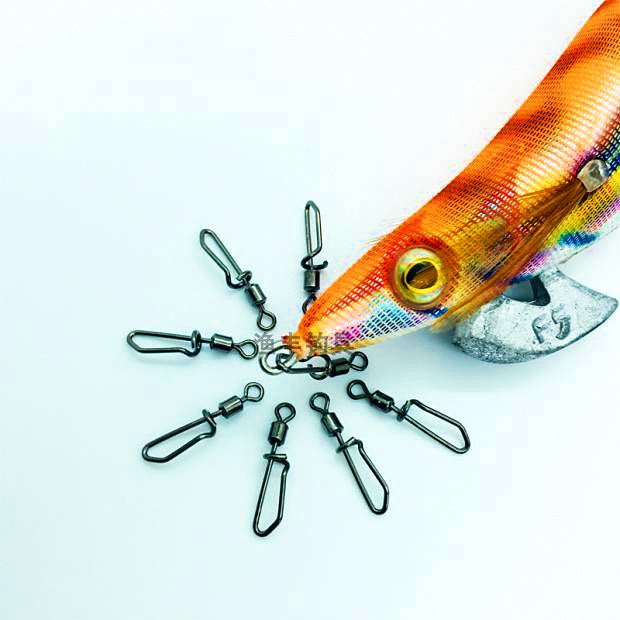 Black Safety Pin Snap Swivels for Squid Jigs, 20-Pack – product photo