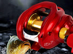 Red Gold Baitcasting Reel, 18+1 Bearings, Metal Spool – product photo