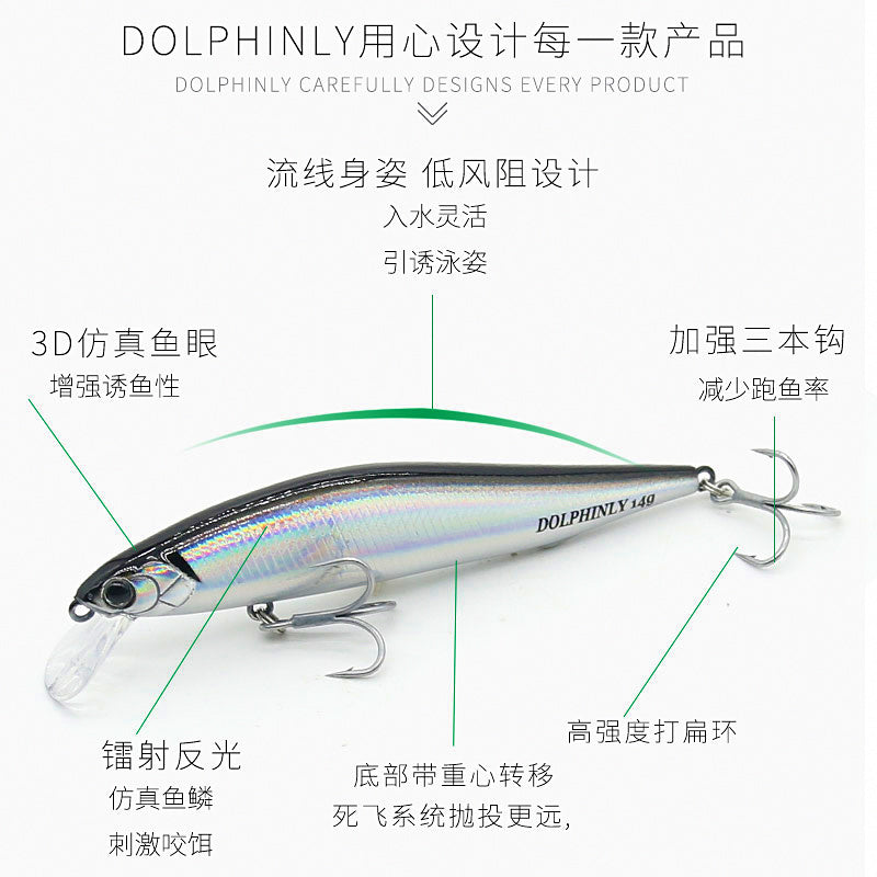Sinking Minnow Lure, 5–14 g (0.18–0.49 oz), 5 Colors – product photo