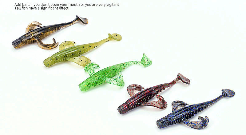 T-Tail Soft Swimbait Grubs, 10-Pack, 5.5 & 7 cm (2.2 & 2.8 in) – product photo