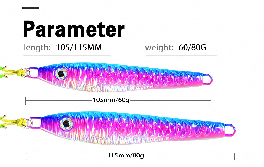 Casting Metal Jig, 60 g & 80 g (2.1 oz & 2.8 oz) – product photo