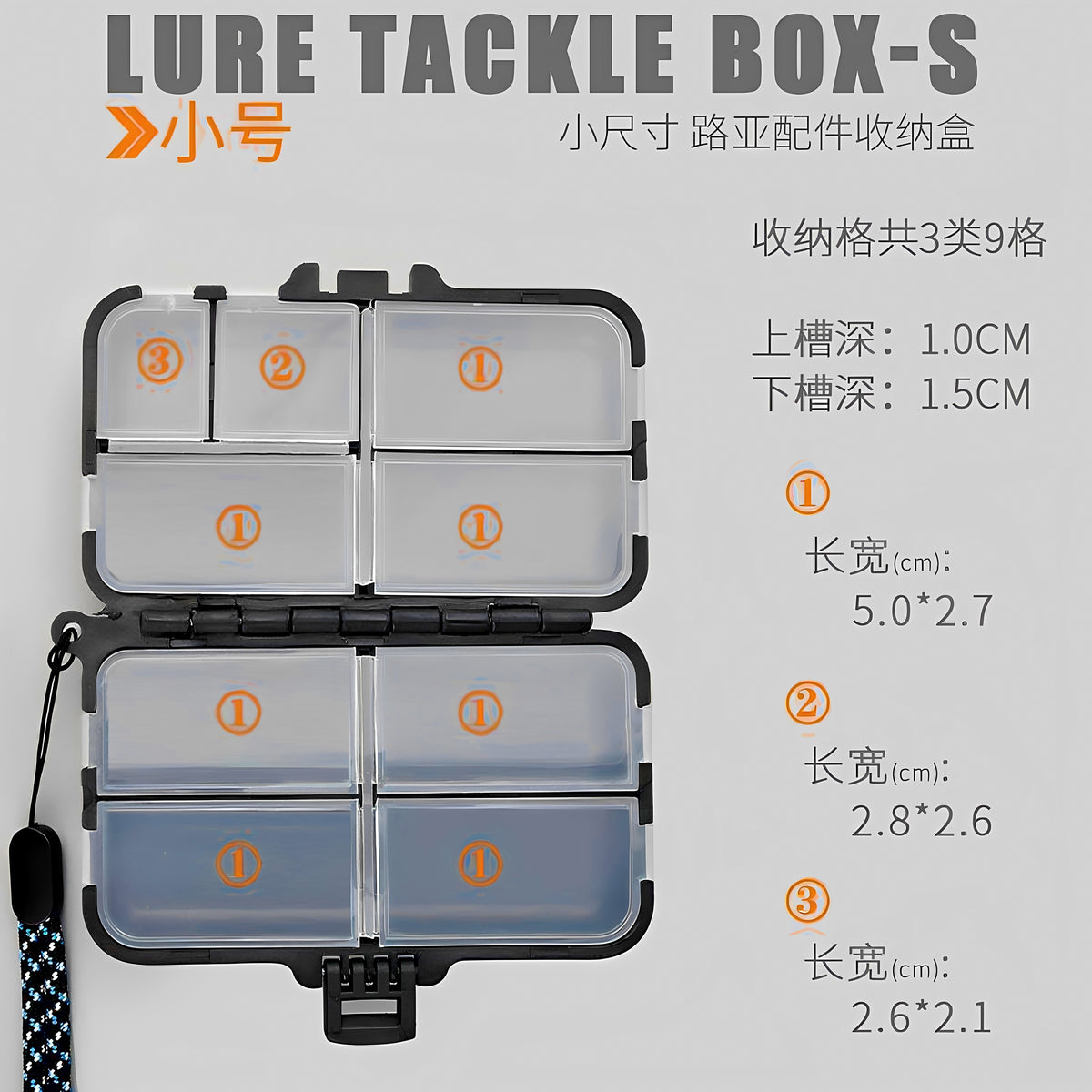 Mini Tackle Box for Hooks & Small Lures, ABS Storage Case – product photo