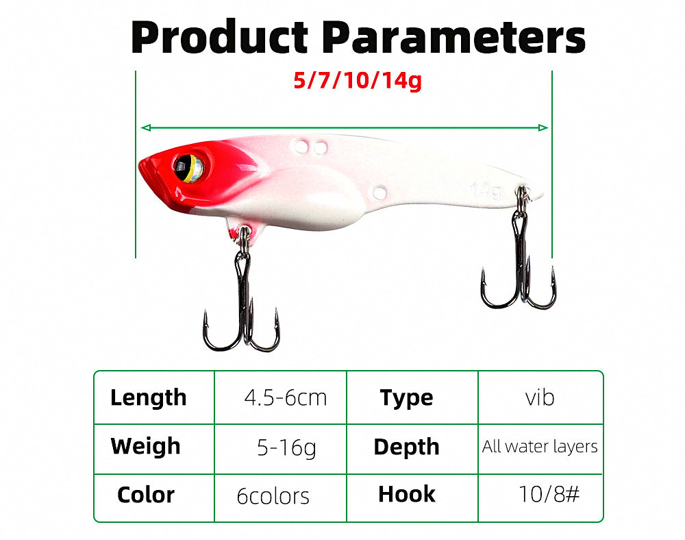 VIB Vibration Blade Bait Lure, 5–14 g (0.18–0.49 oz) – product photo