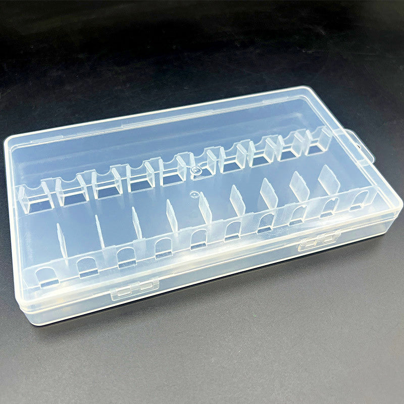 Clear Plastic Tackle Box for Squid Jigs & Lures, 5 or 10 Slot – product photo