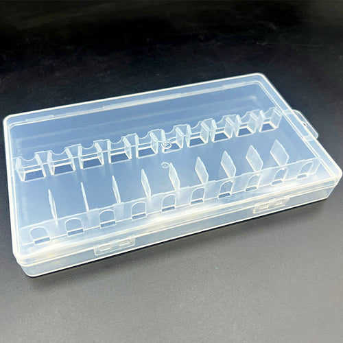 Clear Plastic Tackle Box for Squid Jigs & Lures, 5 or 10 Slot – product photo