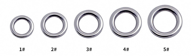 Stainless Steel Solid Rings, 50 Pack, Sizes 1-5 – product photo