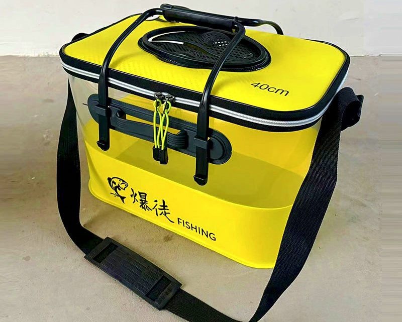 Collapsible EVA Fish Bucket with Clear Panels, 3 Sizes – product photo