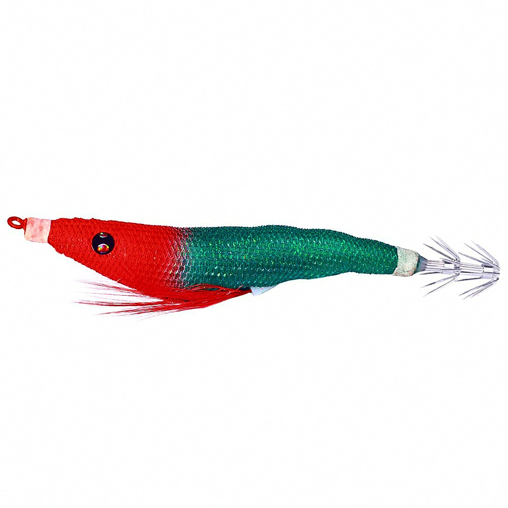 Glow Wood Shrimp Squid Jig, 9 cm / 10 cm (3.5 / 3.9 in) – product photo