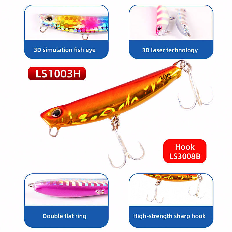 Metal Casting Jig, 10–60 g (0.35–2.1 oz), Bare or With Hooks – product photo