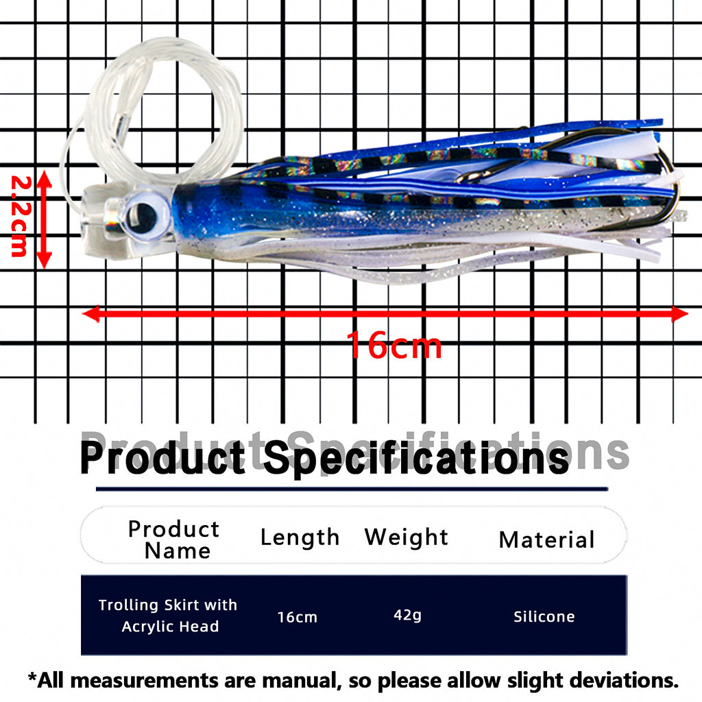 Octopus Skirt Trolling Lure, 6.5 in (16 cm) – product photo