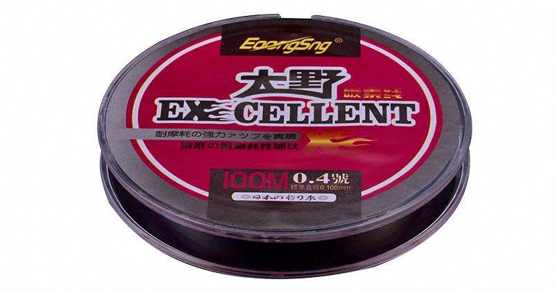 Carbon Fishing Line, 100 m (109 yd), Clear White, Japanese Size 0.4-6.0 – product photo