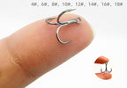 Black Treble Hooks, High-Carbon Steel, Sizes #4–#22 – product photo