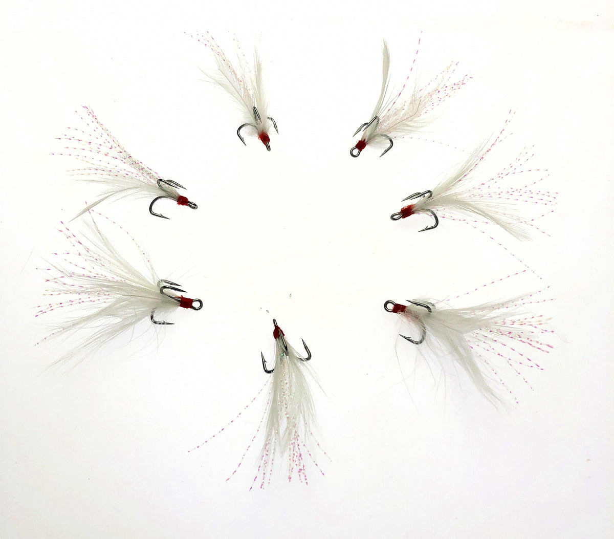 Feathered Treble Hooks, Anti-Rust, 10 Pack, Sizes 4–12 – product photo