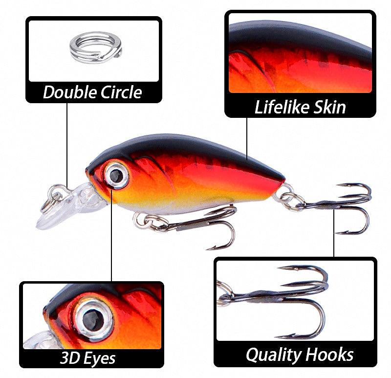 Micro Minnow Hard Bait Lure, 4.5 cm (1.8 in), 3.8 g (0.13 oz) – product photo