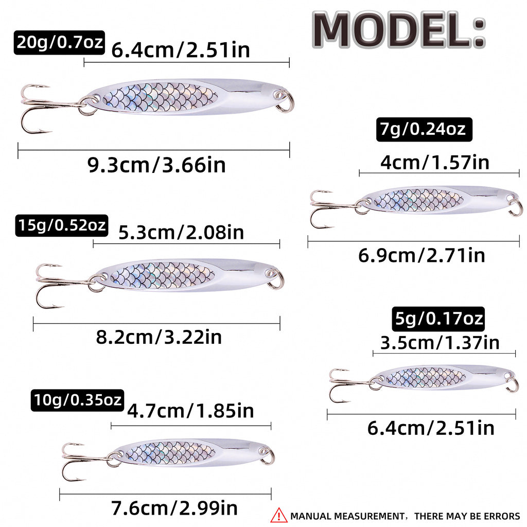 Metal Casting Spoon Lure, 5–20 g (0.18–0.71 oz) – product photo