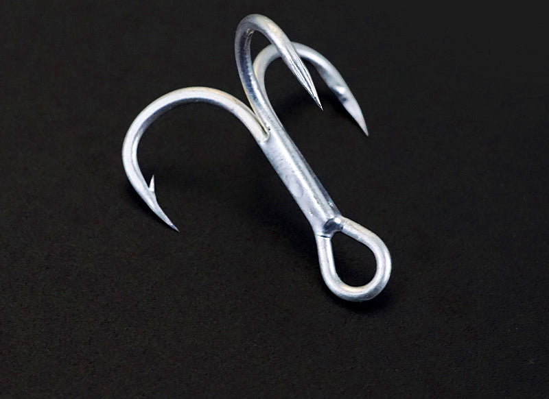 Barbed Treble Hooks, Tin-Plated High-Carbon Steel, 12–3/0 – product photo
