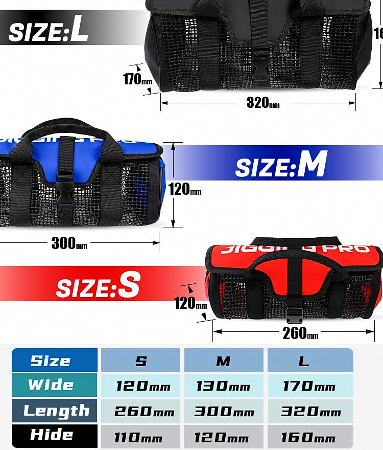 Portable Jig & Lure Bag, Single Layer, S/M/L – product photo