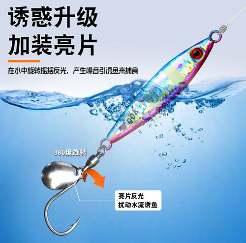 Metal Jig with Spinner Blade, Single Hook, 15–40 g (0.5–1.4 oz) – product photo