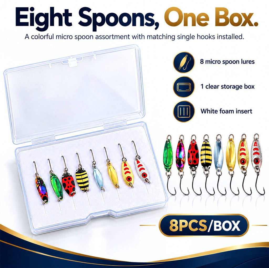 Micro Spoon Lure Set, Ladybug Beetle Style, 8 pcs – product photo