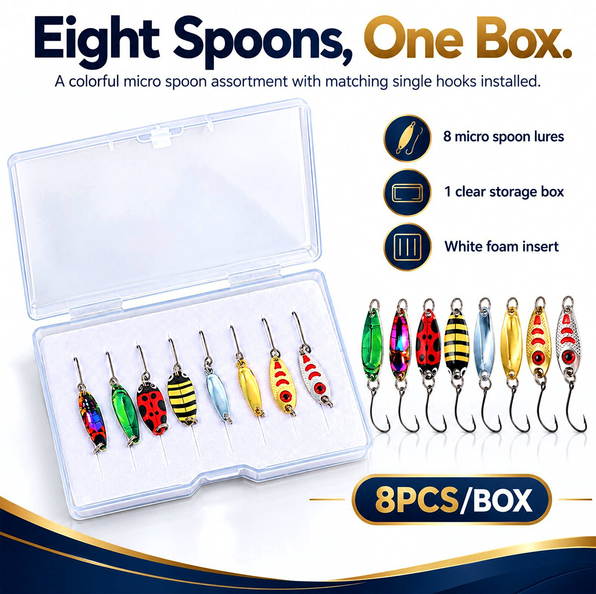 Micro Spoon Lure Set, Ladybug Beetle Style, 8 pcs – product photo