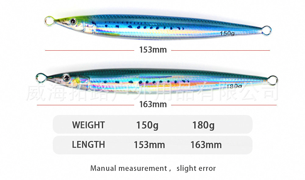 Glow Fast-Sinking Metal Jig, 150–180 g (5.3–6.3 oz) – product photo