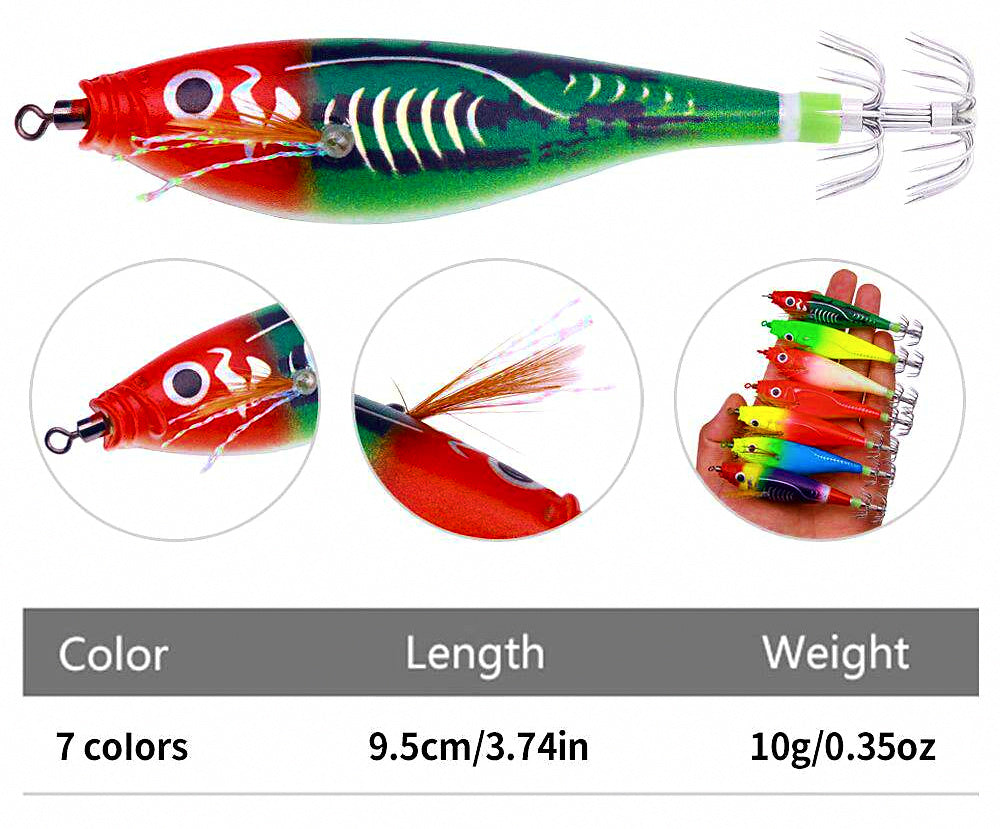 Luminous Squid Jig, 10 g (0.35 oz), Boat & Saltwater – product photo