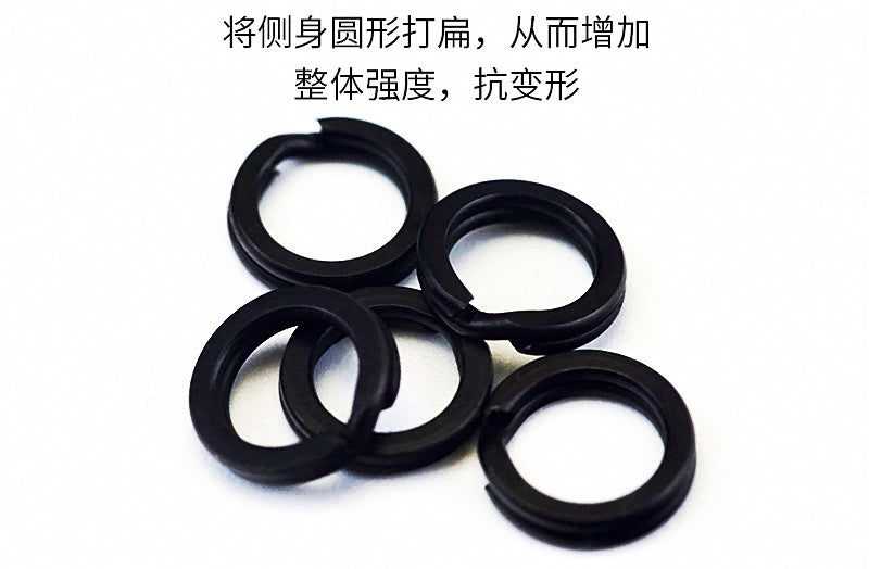 Stainless Steel Double Ring Connectors, Black, 10-Pack – product photo