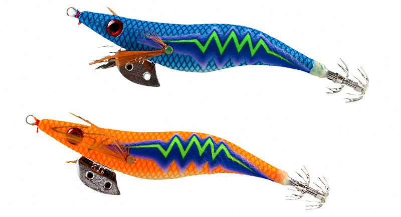 Glow Wood Shrimp Squid Jig Set, 10 Pack with Storage Bag – product photo