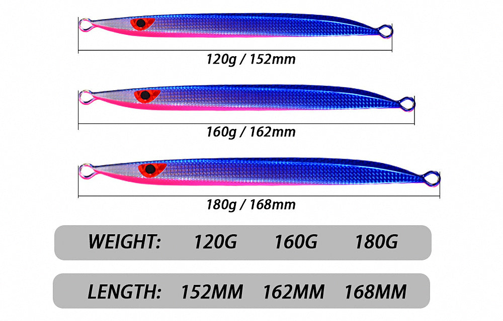 Glow Fast-Sinking Metal Jig, 120–180 g (4.2–6.3 oz) – product photo
