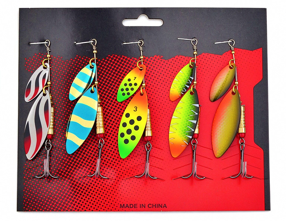 Double Willow Blade Spinner Spoon Lure, Long-Cast Metal – product photo