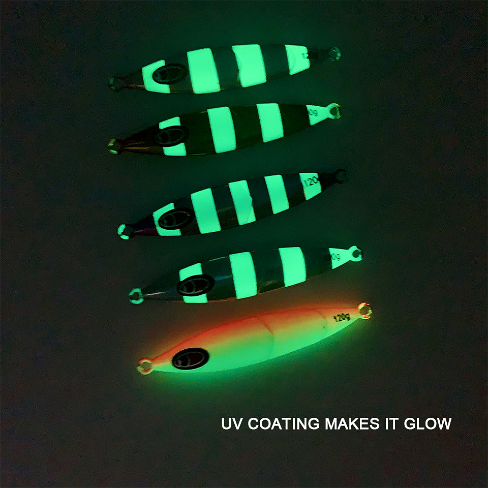 Slow Pitch Jig, 80–250 g (2.8–8.8 oz), Glow Stripe – product photo