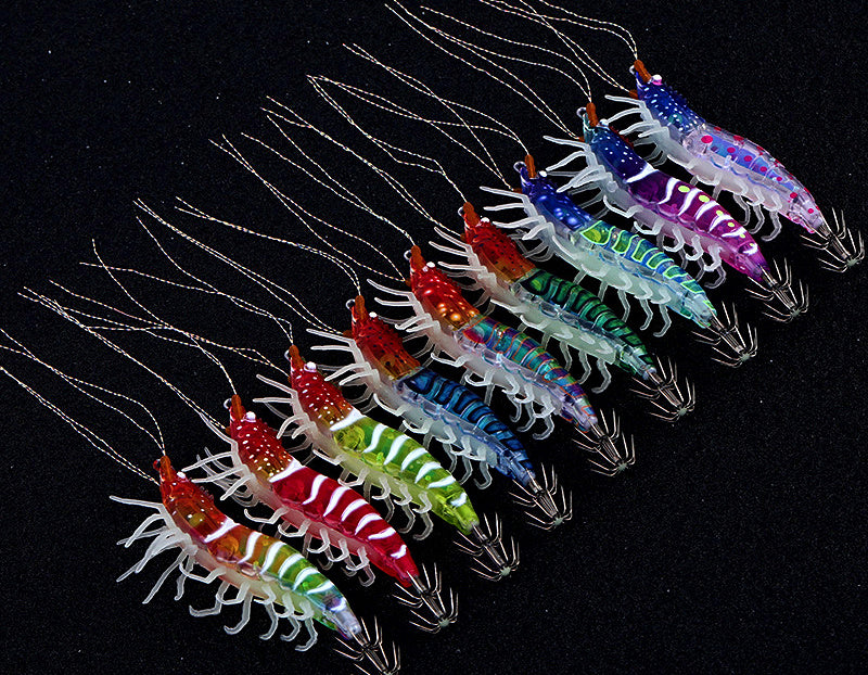 Glow Rattle Shrimp Soft Bait, Multi-Jointed Soft Legs – product photo