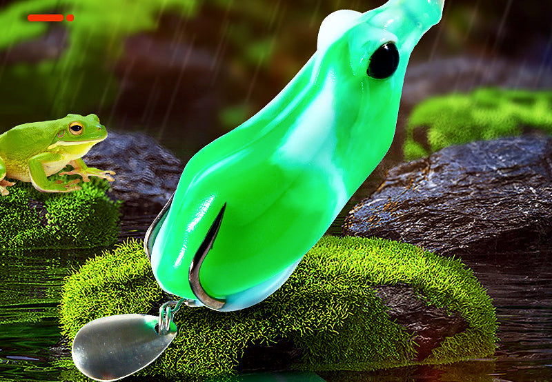 Floating Soft Frog Lure Set with Worms, 10–14.8 g (0.35–0.52 oz) – product photo