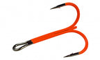 Orange Treble Hooks, High Carbon Steel, Barbed, Sizes 8–1/0 – product photo