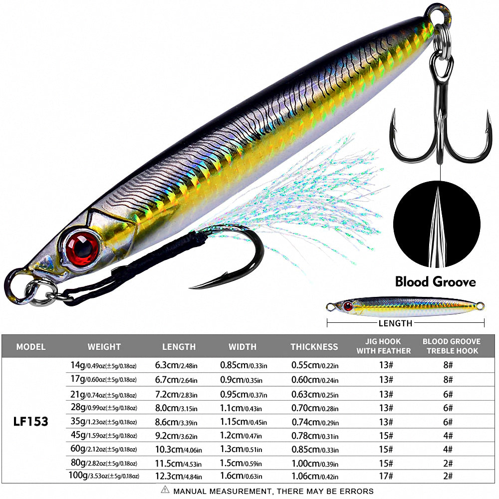 Fish-Scale Metal Jig, 14–100 g (0.5–3.5 oz) – product photo